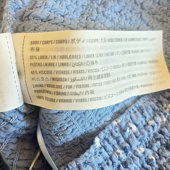 Abercrombie and Fitch Smocked Floral Linen Puff Sleeve Crop Top Size Small - Picture 7 of 7